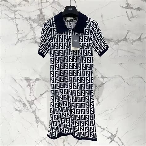 Navy blue FF cotton dress 